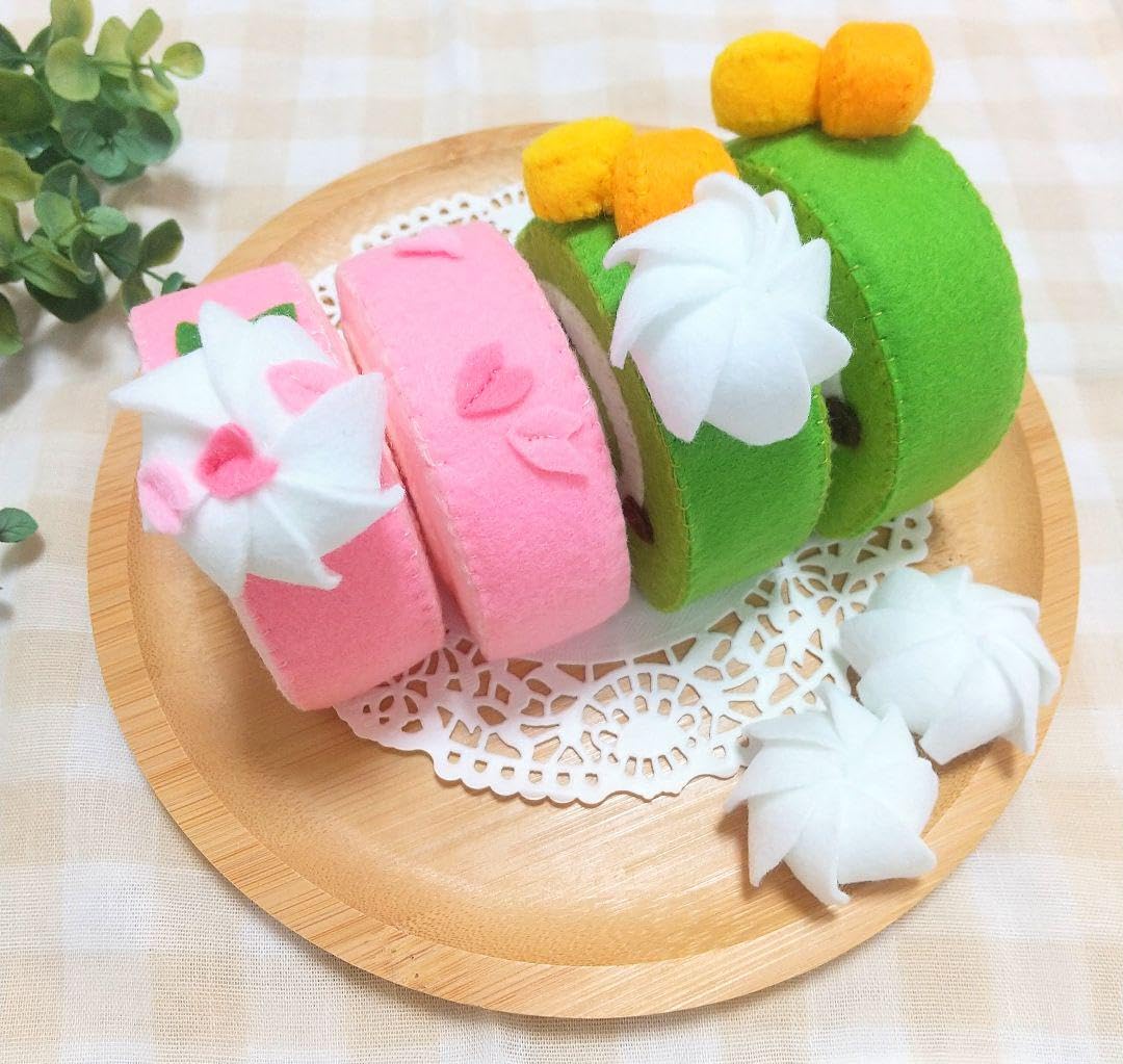 ✿ErikoT様用✿羊毛フェルト✿小さなぶたさん✿抹茶のロールケーキ 713JXJ83cvL._AC_UF350,