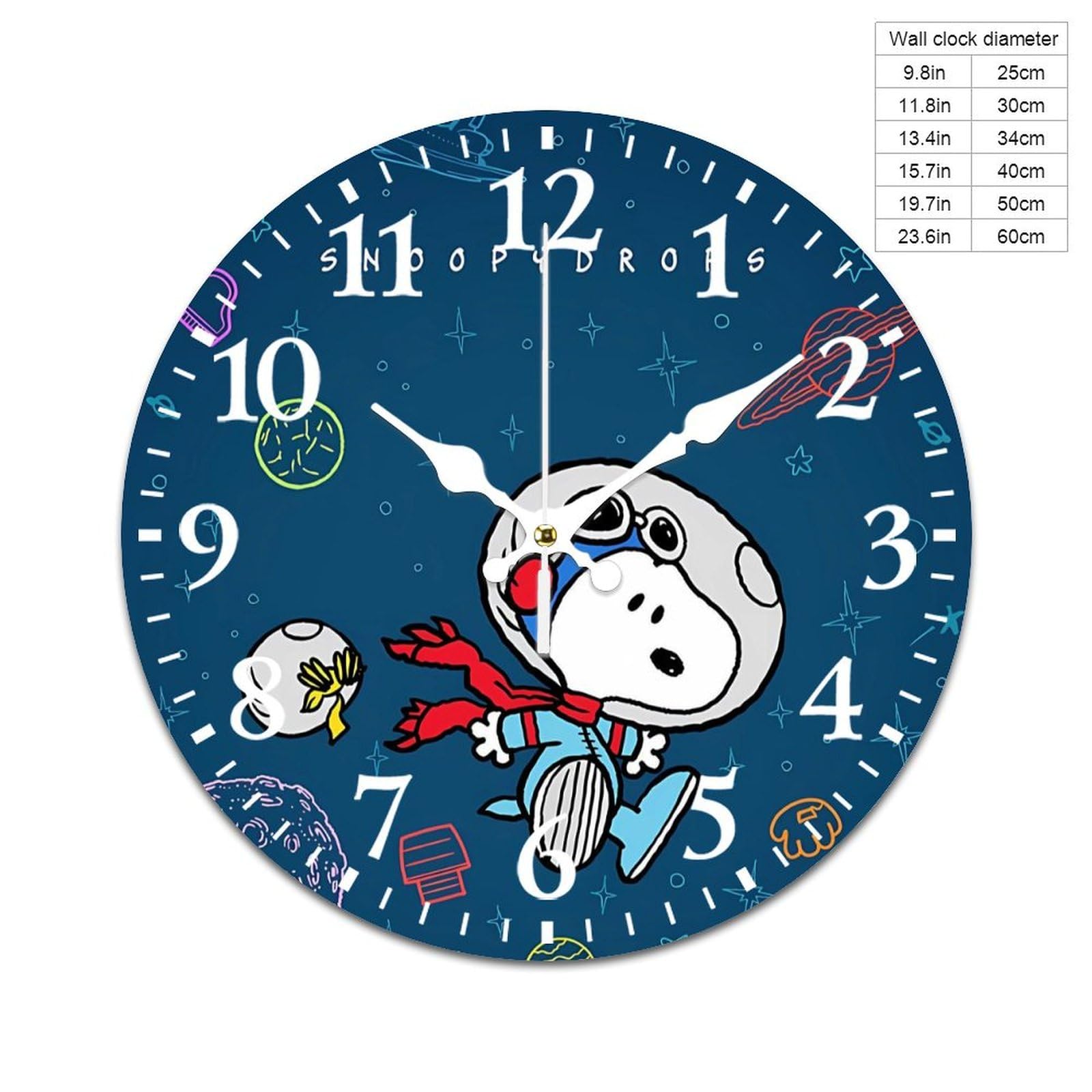 Amazon.co.jp: スヌーピー 掛け時計 PVC壁掛け時計 静音 連続秒針