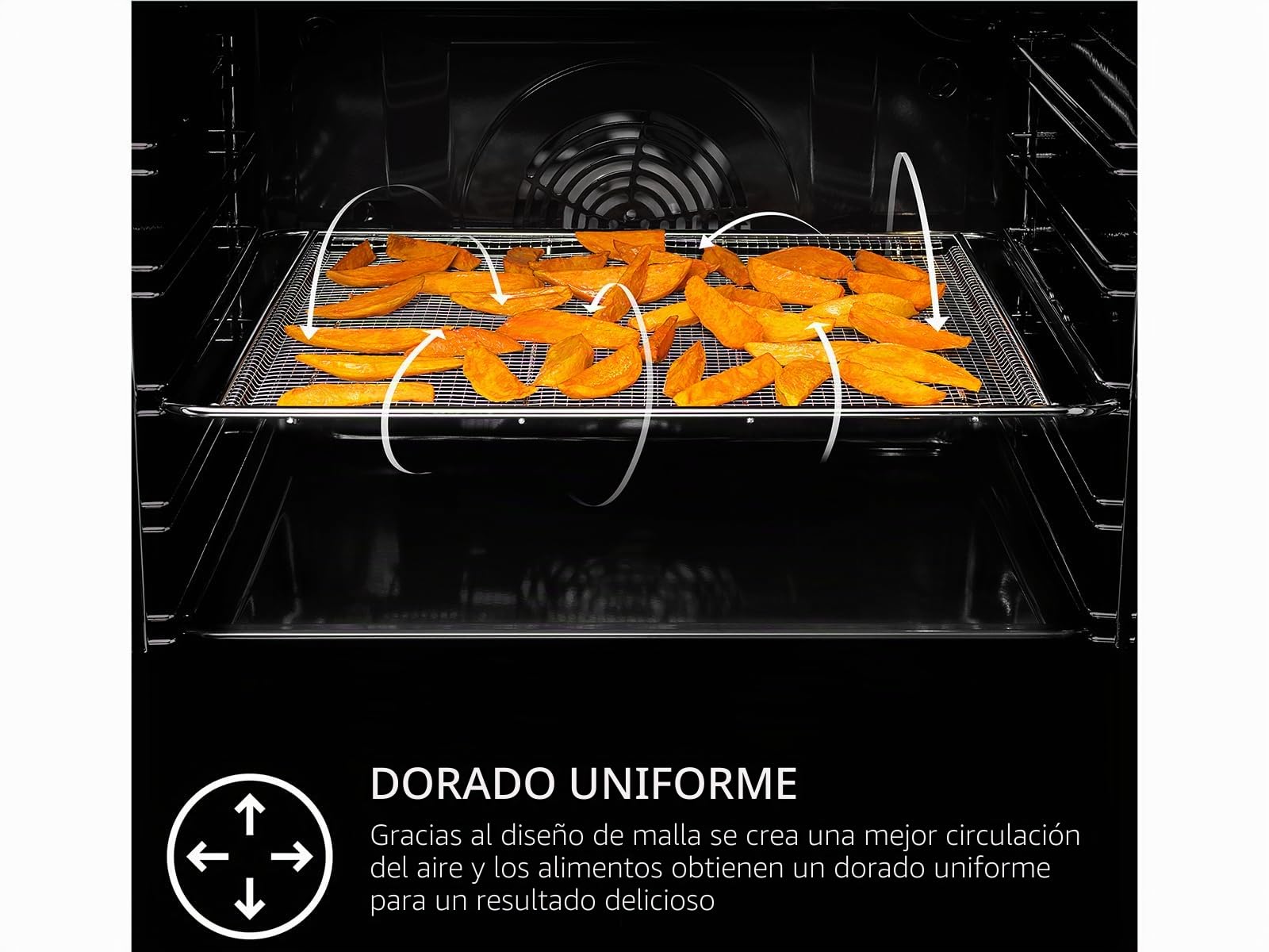 AEG A9OOAFWM Bandeja AirFry para Horno, Cesta de Malla, Cocción con Poco Aceite, Circulación de Aire Continua, Resultados Crujientes y Homogéneos, Sin Voltear, Patatas, Verduras, Pollo