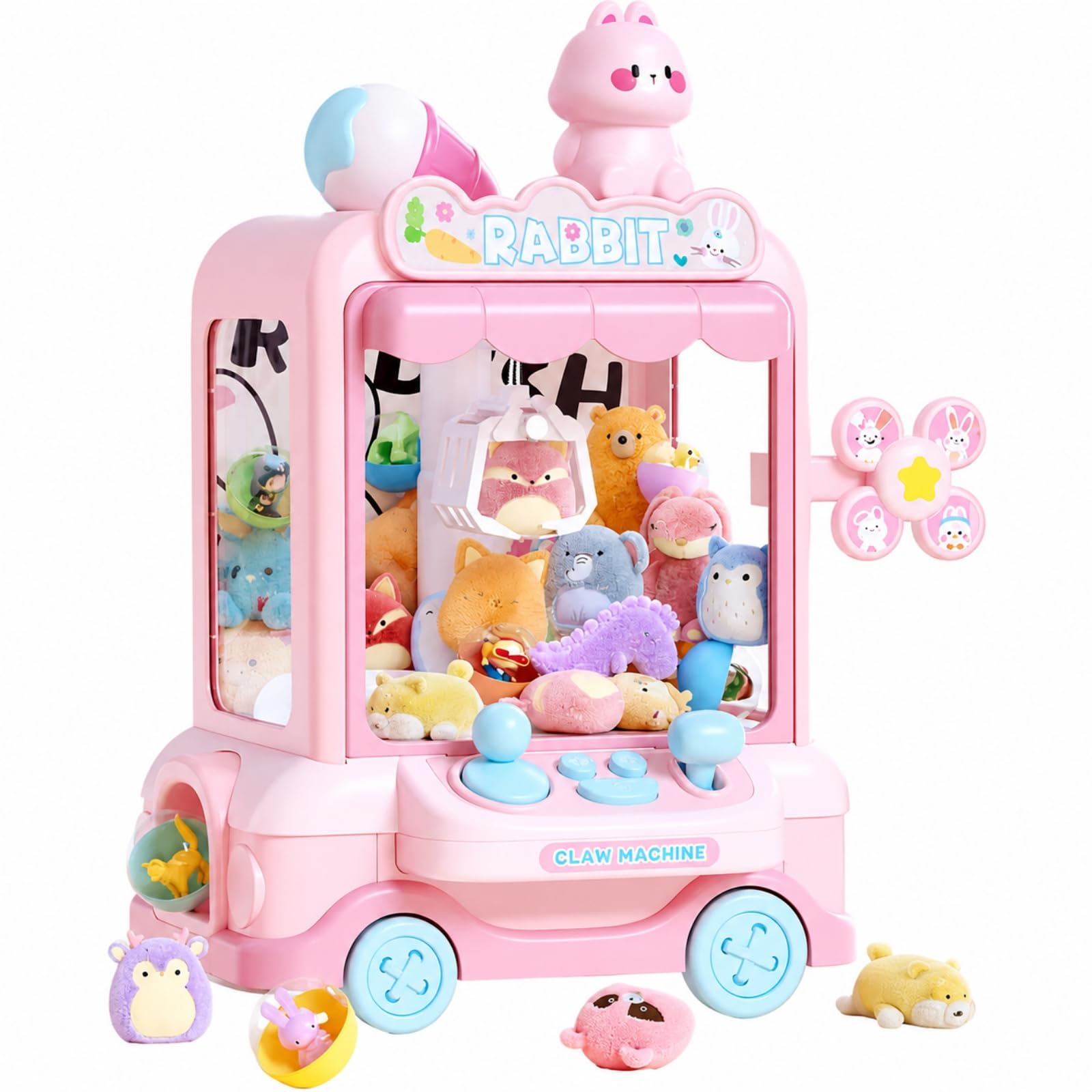 Macchinetta a Pinza a Tema Coniglio Portatile Macchina Artiglio Arce con Migliora Coordinazione Occhio-Mano Macchina Artiglio per Bambini