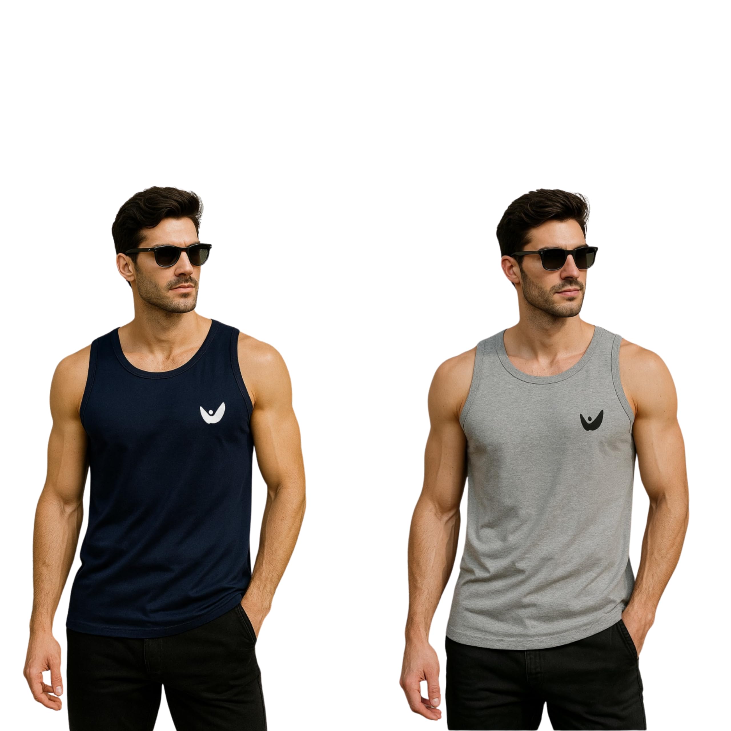 vista lifestyle Sleeveless Breathable Lightweight Comfortable Gym Wear Combo Vests for Men-picture-12
