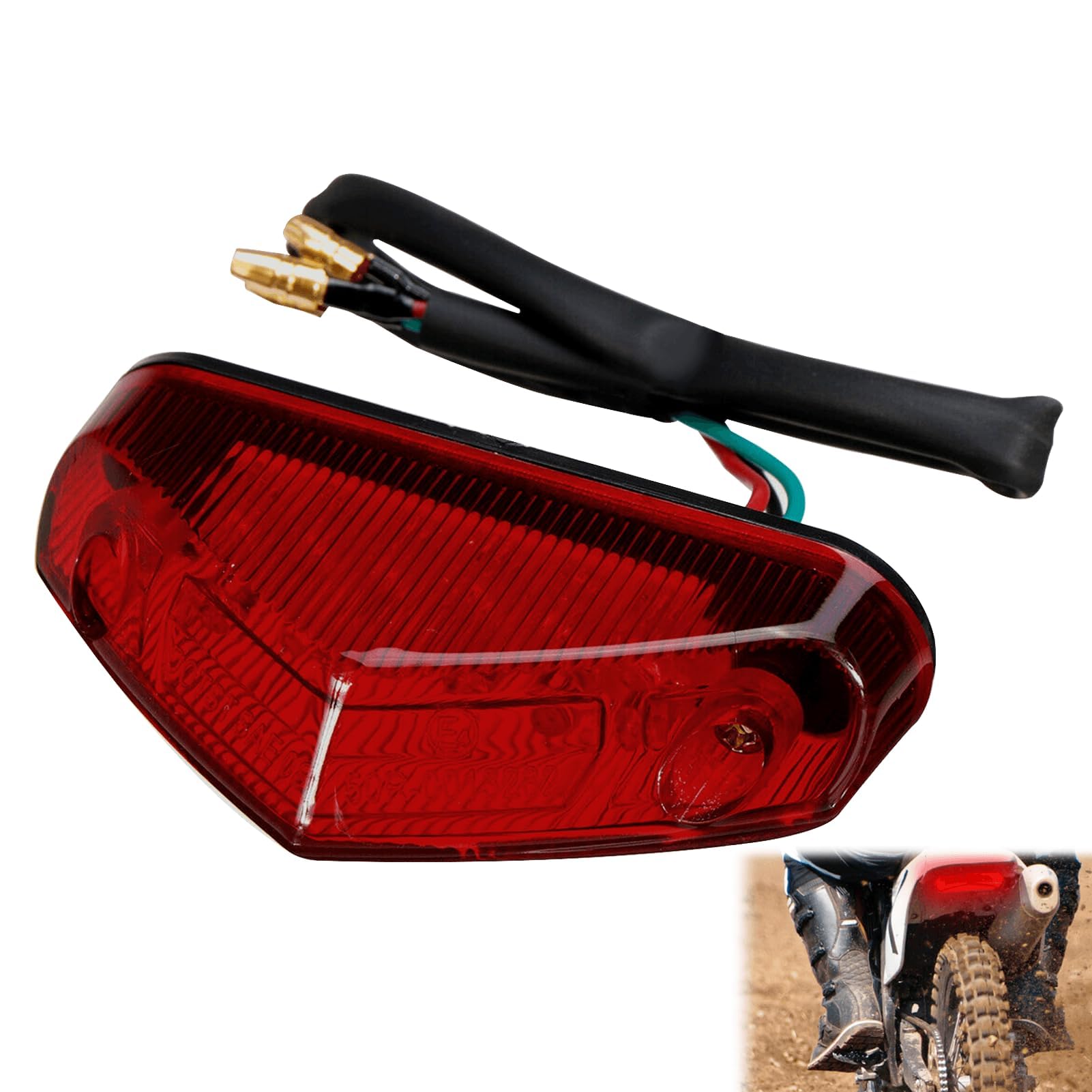 Feu Arrière Moto LED Universel – Haute Luminosité, Étanchéité IP67, Frein/Position 3-en-1, 12-24V