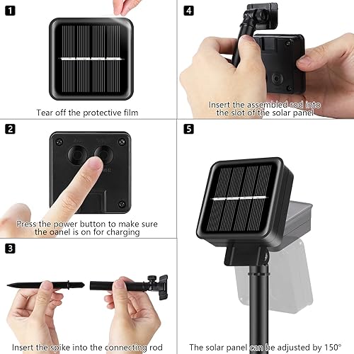 Miniatura 3 de PINPON Paquete de 2 luces solares de 66 pies, 8 modos de iluminación, 200 LED IP65, impermeables, alimentadas por energía solar, para jardín,