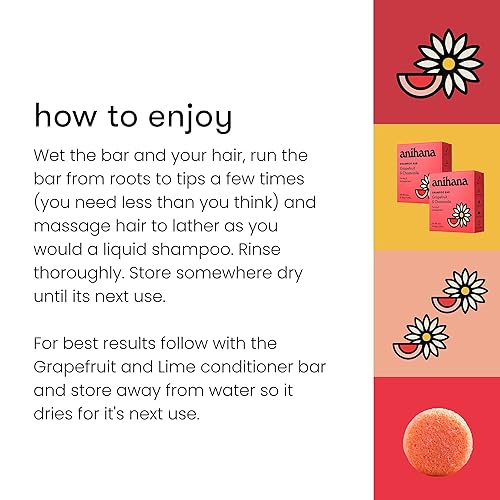 Miniatura 6 de ANIHANA Juego de barra de champú y acondicionador para cabello seco dañado, seguro para teñido, hidratante, aspecto saludable, sin parabenos