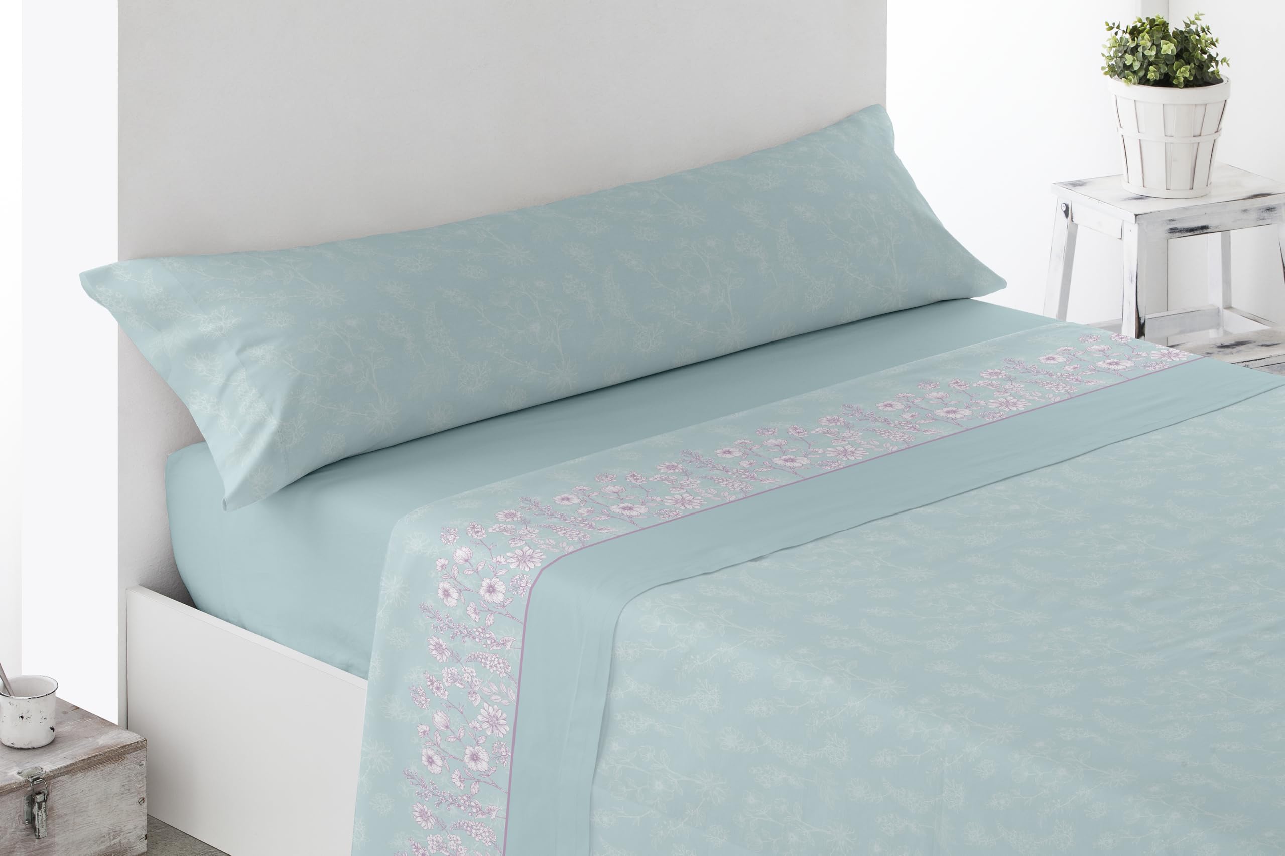 Parure de draps bleu Roda pour lit 180x200 cm Miracle Home