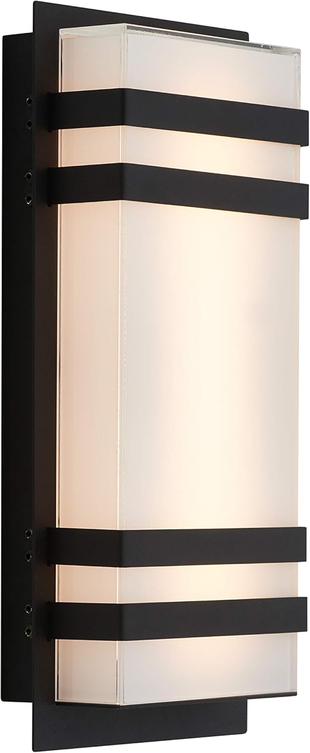 artika Glow Box 13W LED Outdoor/Indoor Wall Light, Black Ideal for Porch, Garage, Living Room, Bedroom, Hallway - 430 Lumens, 3000 Kelvin, Made of Steel