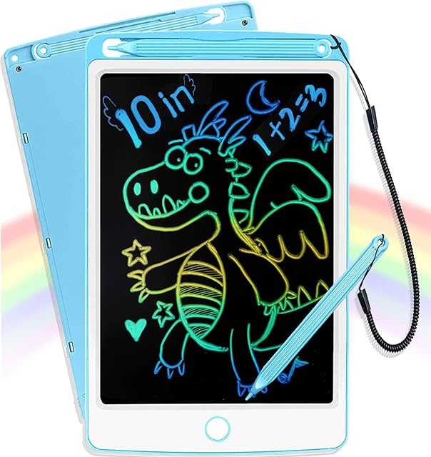 Toys Gifts for 3 4 5 6 7 8 Years Old Girls Boys, Portable Learning Educational Toys for Toddler, Colorful 10 inch LCD Writing Tablet for Kids, Drawing Tablet Doodle Pad, Holiday Birthday Gifts (Blue)