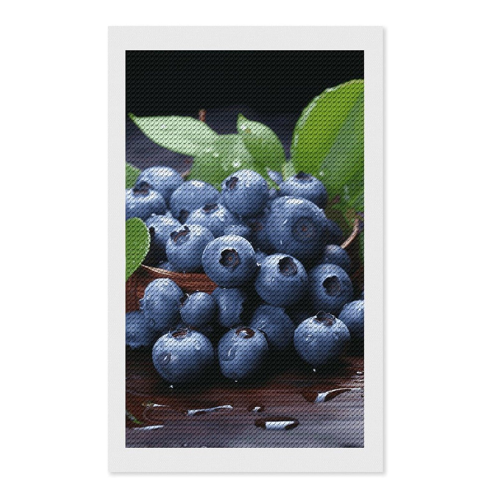 Delicious Blueberries Diamond Art Kits for Adults, DIY 5D Diamonds Painting Kits for Beginner, Round Full Drill Diamond Dots Painting, Diamonds Pictures Gem Art and Crafts Wall Decor 12"x20"