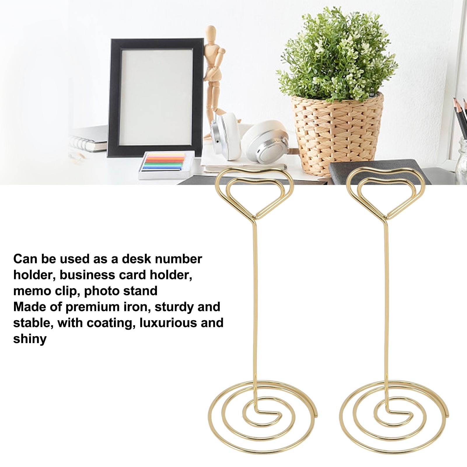 Portanumeri Da Tavolo A Forma Di Cuore - 48 Pezzi In Metallo Oro Rosa Per Matrimoni - Foto 9