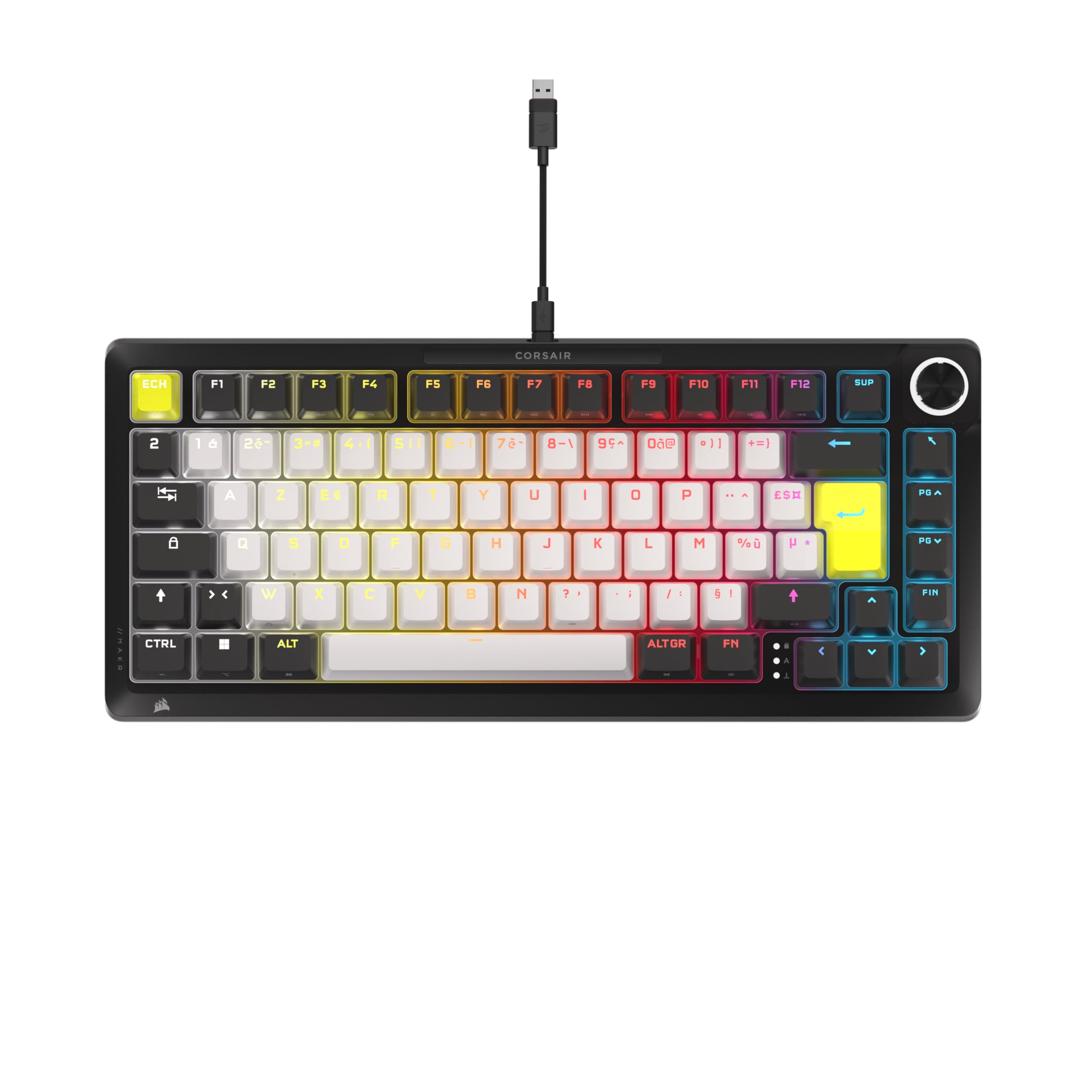 Corsair MAKR Pro 75 Clavier Filaire Gaming à Effet Hall (AZERTY FR) – Noir