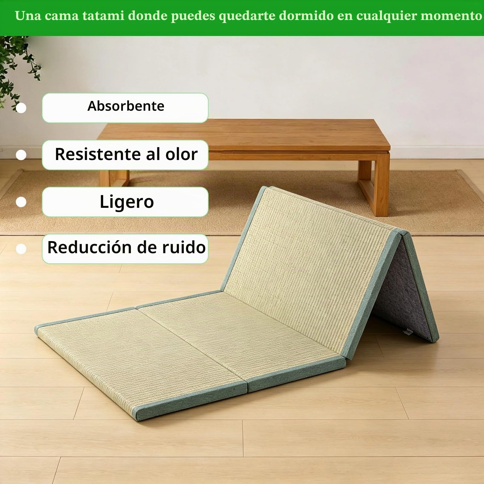 Tatami Japones,colchoneta Plegable Futon Cama Tatami Salón Suelo Japonesa Rectangular Alfombras Tatami Plegable Dormir Mat(Size:90 * 200 * 3.5cm)