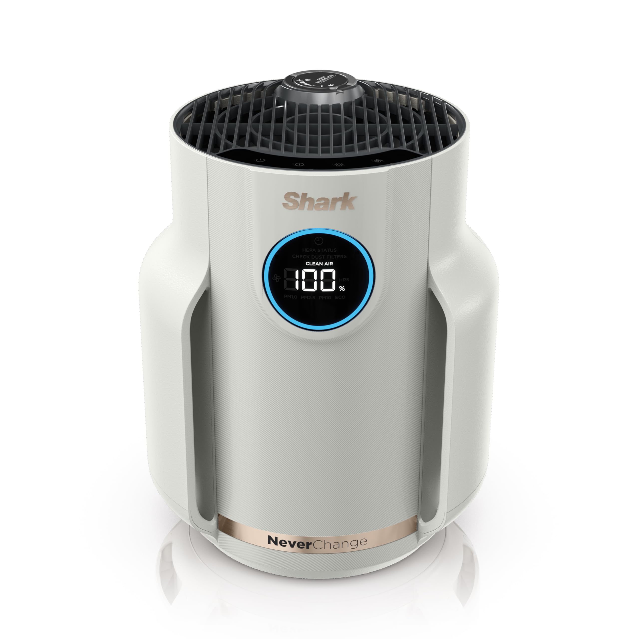 Shark Air Purifier for Home, NeverChange Compact Pro, for Bedroom, Nursery, Home Office, Dorm, HEPA-Exceeding Filter, Captures Pollutants, Pet Dander, Dust, Odor, Smoke, and More, HP072, Dove