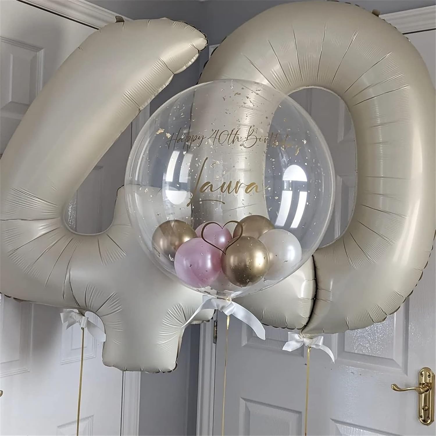 Beige 50 Birthday Balloon Numbers, 40 Inch Large Cream Foil Number 5 and 0 Balloons for Women, 50th Birthday Balloons White Sand for 50 Year Old Men Anniversary Birthday Party Decorations Supplies - Image 6