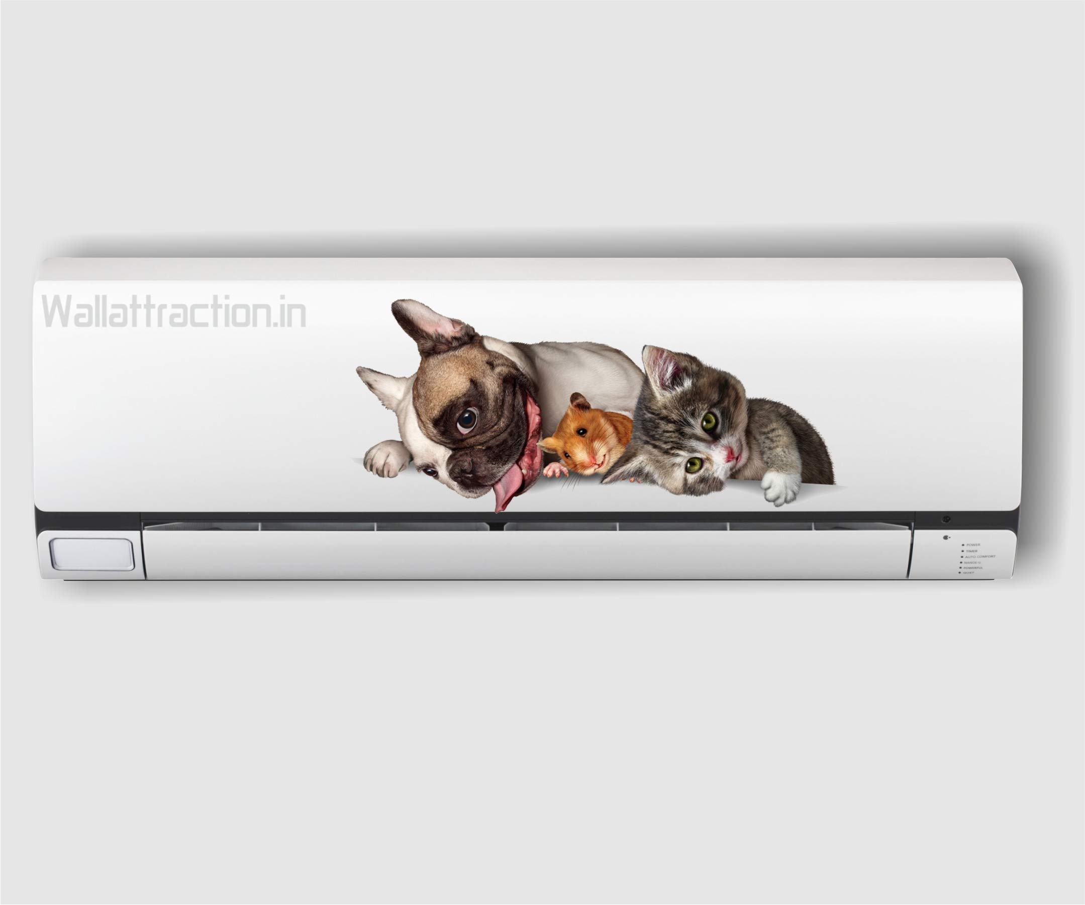3D Animals Air Conditioner Sticker AC Sticker/Poster for Bedroom | Home/Office Decor Gift Items (Sticker Size- Standard)-image-28