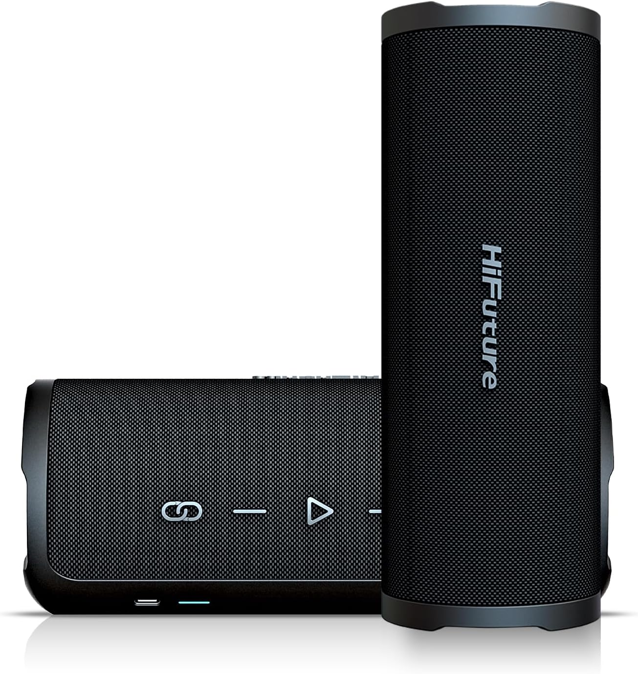 HiFuture Ripple Bluetooth 5.3 IPX7 Su Geçirmez Stereo 30W TWS 12 Saat Çalma Hızlı Şarj 360° Dinamik Ses İşlevliTaşınabilir Kablosuz Hoparlör Siyah