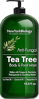 New York Biology Tea Tree Body Wash - Helps Soothe Itchy Skin, Jock Itch, Athletes Foot, Toenail Fungus, Eczema, Acne, Bod...