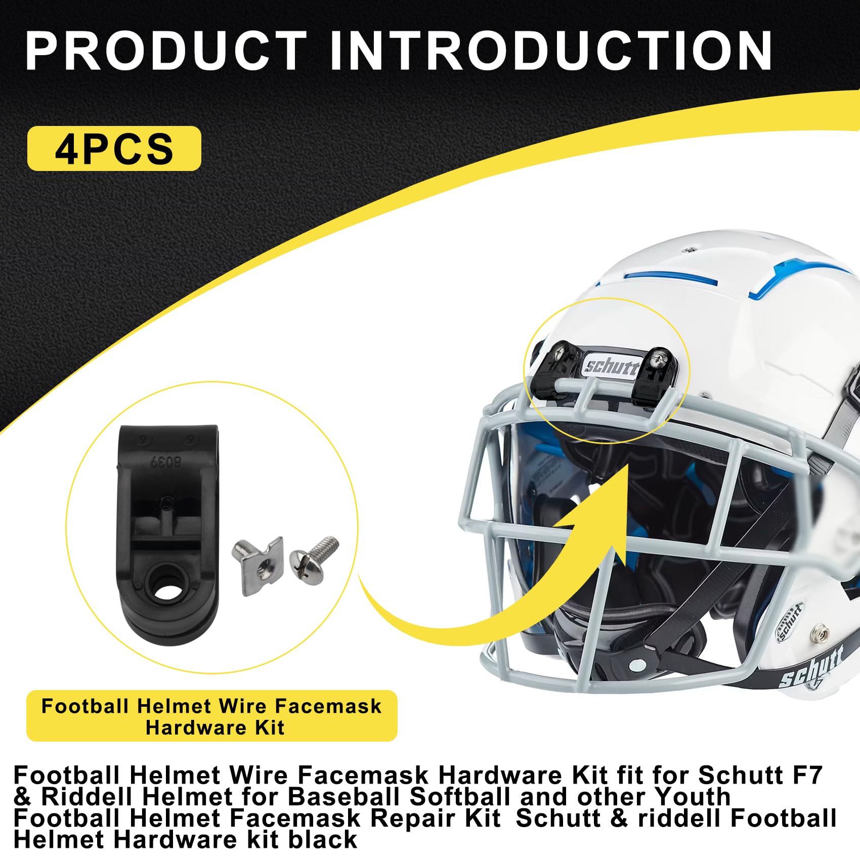 Football helmet facemask repair kit fit for Schutt 7&
