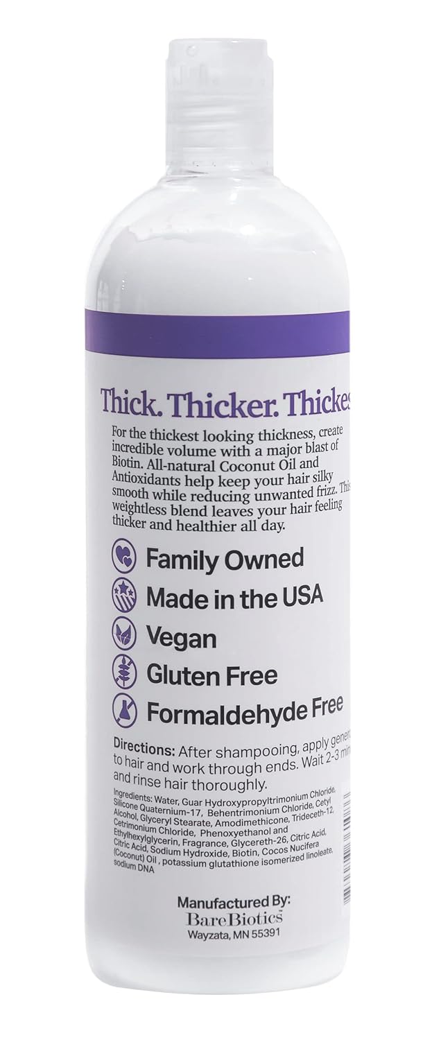 Bare Biotics Thick. Thicker. Thickest. Thickening Conditioner, 16 fl. Ounces : Beauty & Personal Care
