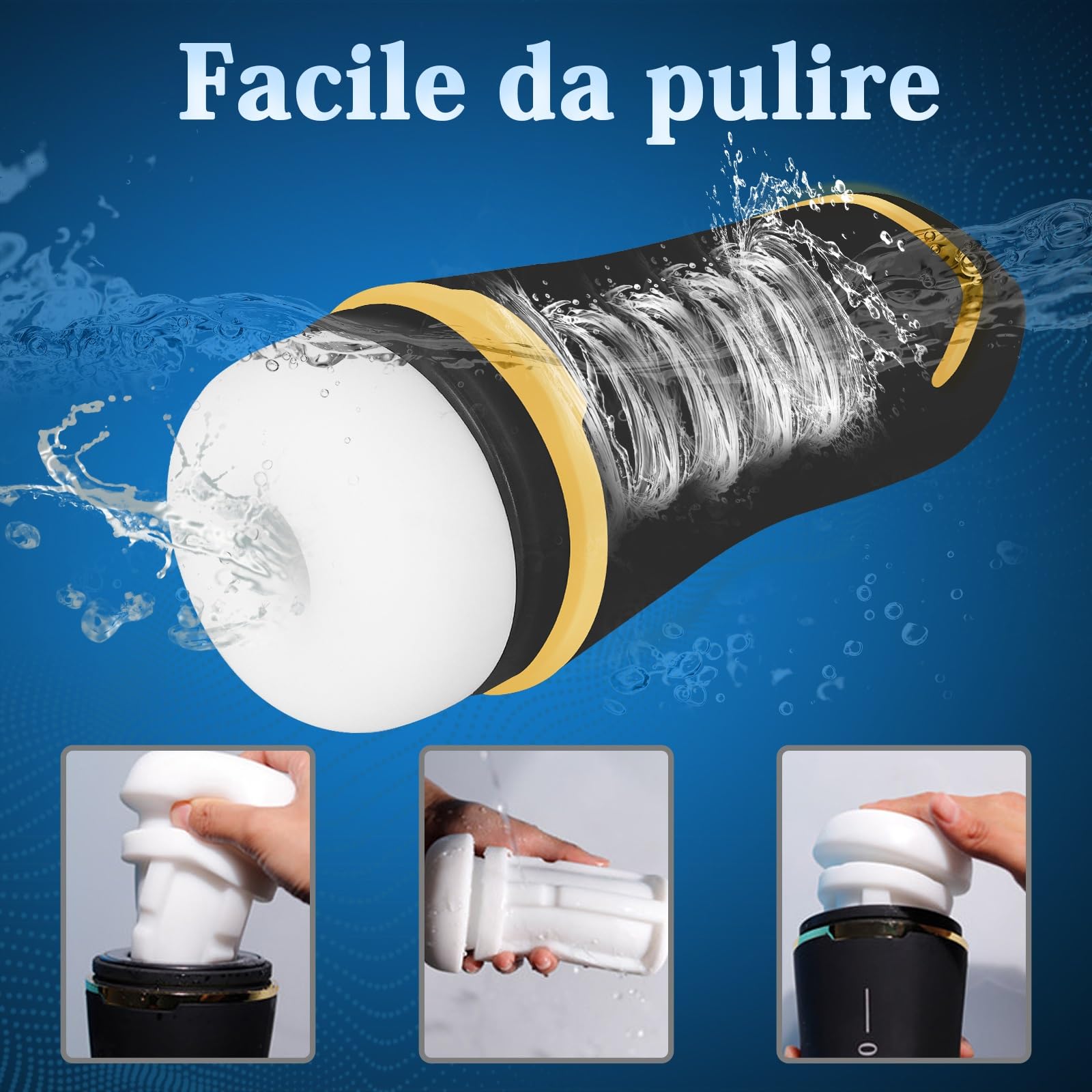 Masturbtore Uomo Automatico, con 10 modalità di vibrazione 3 frequenze del Sesso orale, 42° temperatura costante, Gemito Voice Stimolato Realistica 3D Sex Toysper Per Uomini
