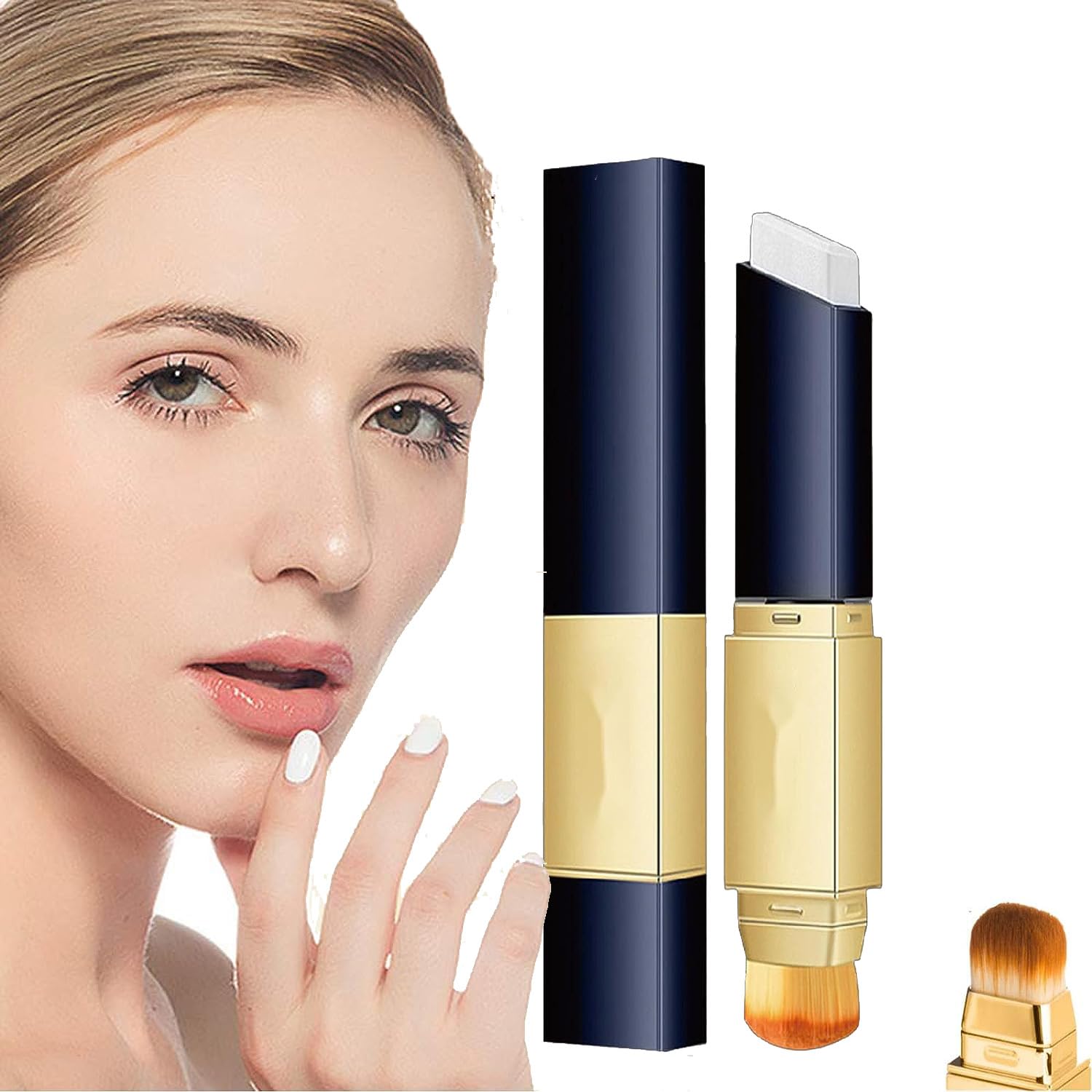 Doublesided concealer brush, 2in1 whitening foundation