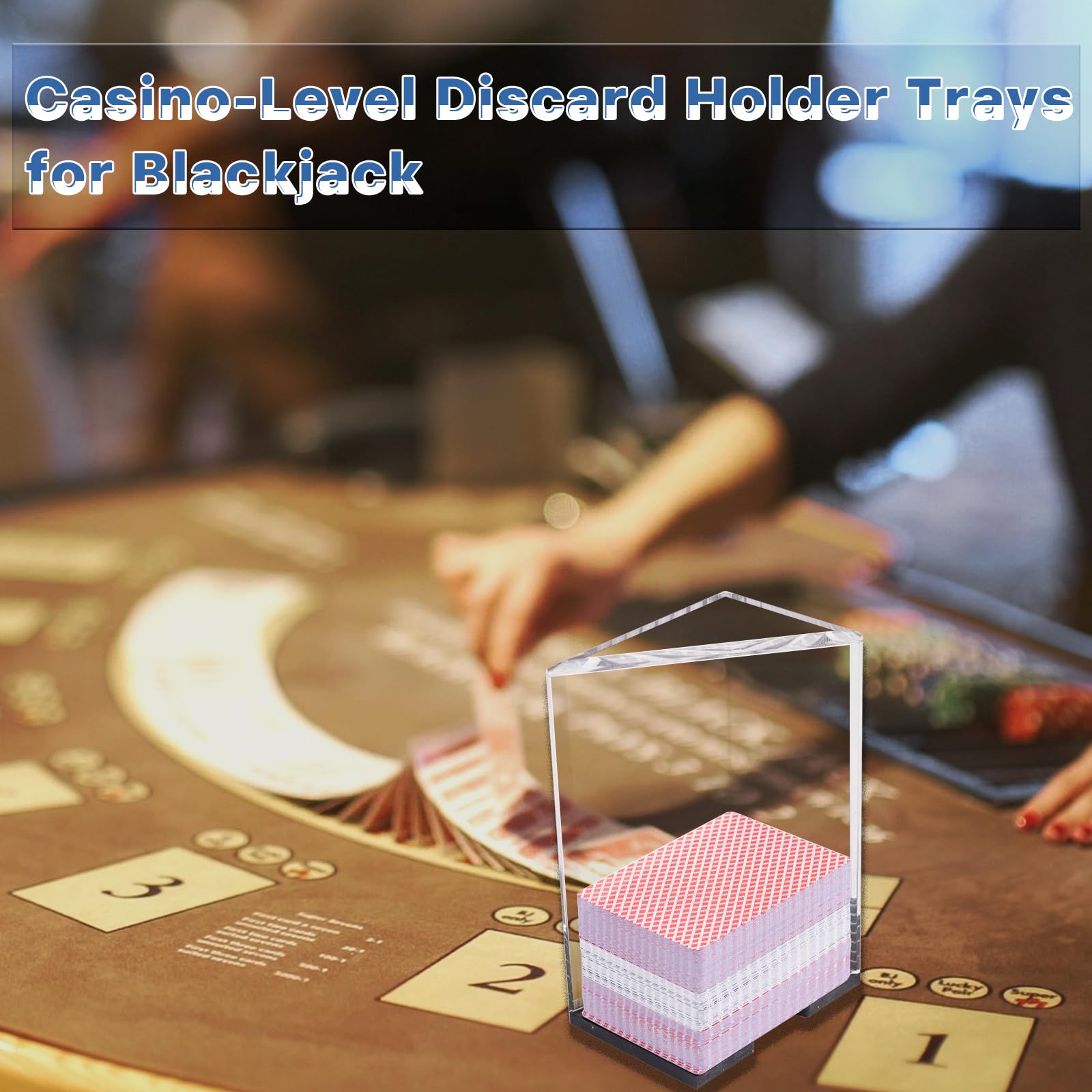 Elite Games Plateau à Jeter pour 6 Decks - Plateau en Acrylique Transparent pour Cartes à Jouer - Plateaux à Jeter pour Blackjack de qualité Casino - Support de Jeu de Cartes