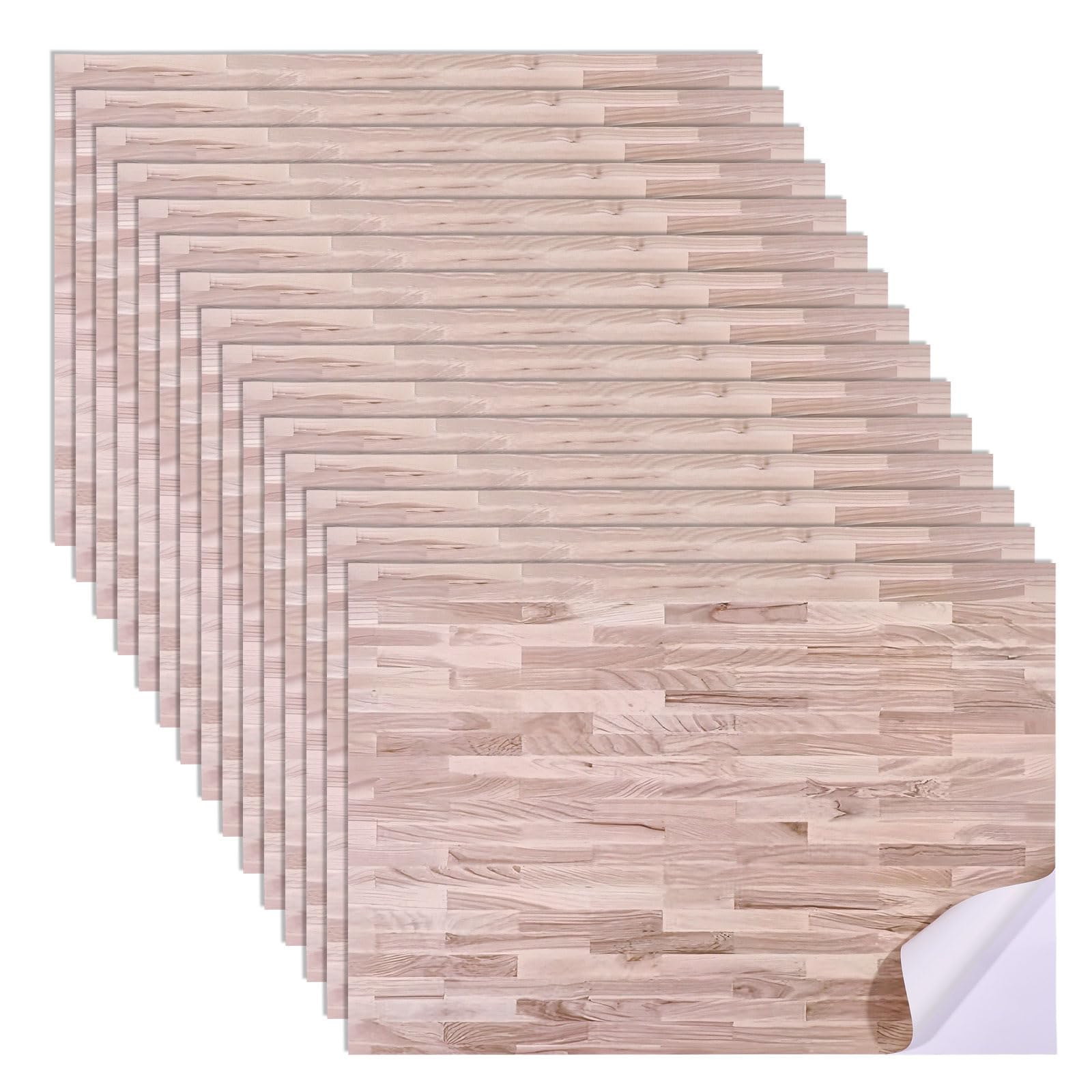 FREEBLOSS 15 Stück Puppenhaus Tapete PVC Bodenplatten Selbstklebend 8.1" x 11.7" Miniatur Selbstklebetapeten Für Puppenhaus Dekorationszubehör Holzimitat