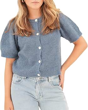 トップス andwang Puff sleeve cardigan Puff sleeve cardigan