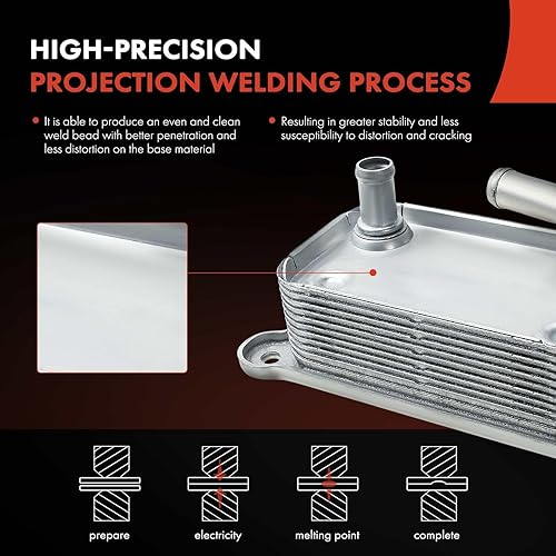 Miniatura 4 de A-Premium Enfriador de aceite de motor compatible con Volvo XC60 2015 S60 2012-2014 C70 2006-2013 V60 2014-2015 C30 2007-2013 S40 2004-2011 V50 2005