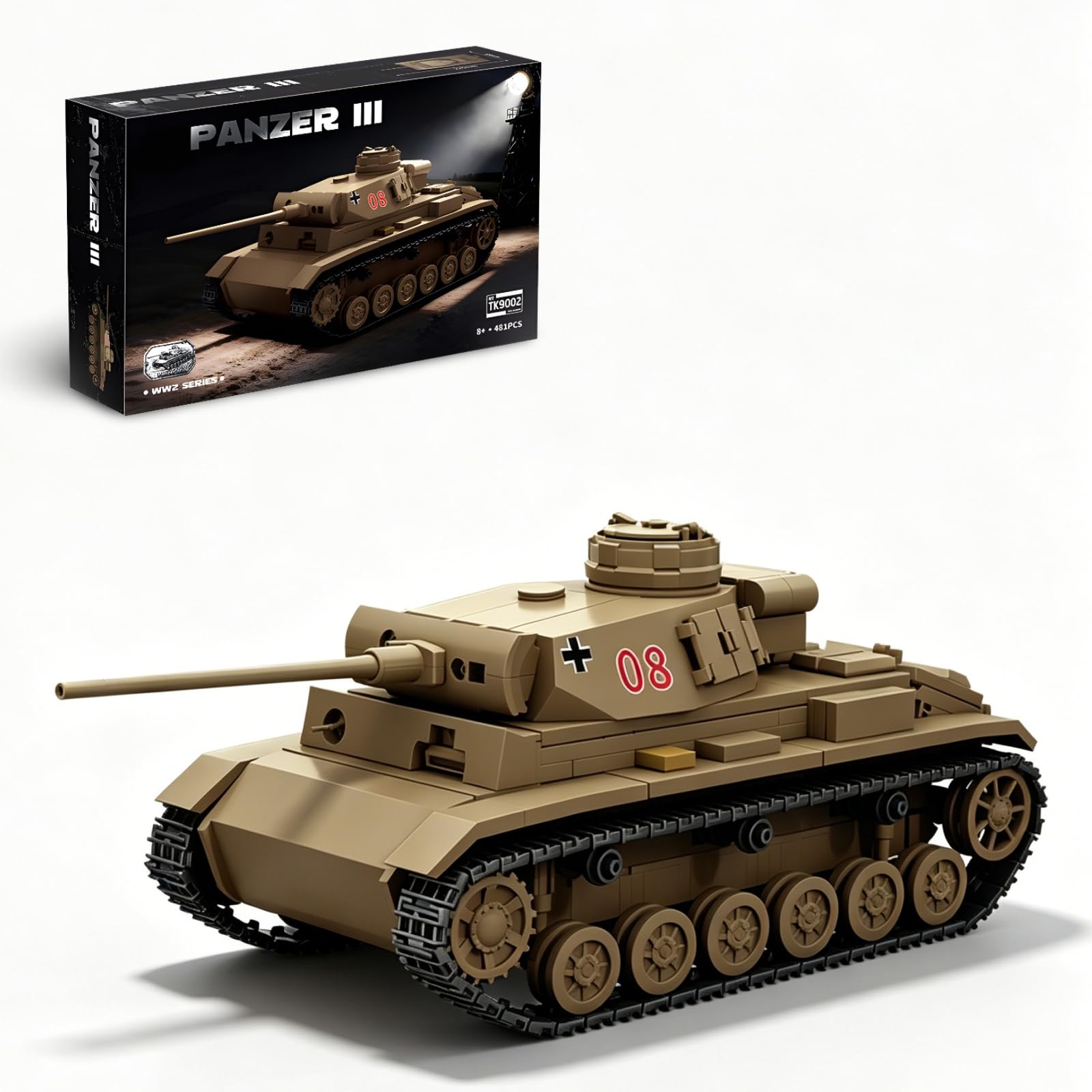 German WW2 Medium Tank Building Set, Panzer III Tanks Model Army Toy