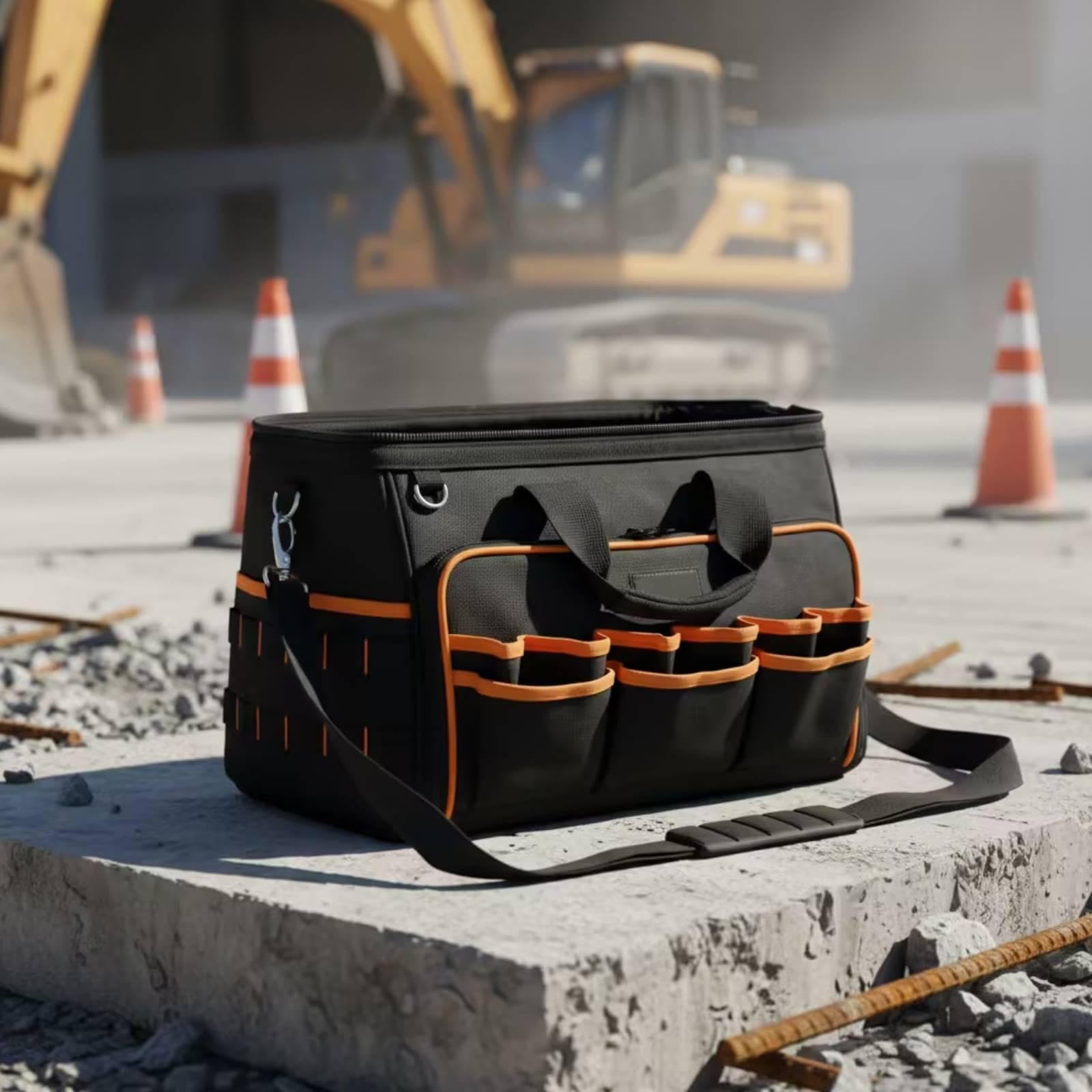 Borsa Portautensili con Scomparti Multipli, Custodia Da Viaggio per Attrezzi E Apparecchiature Elettriche per Uso Esterno.