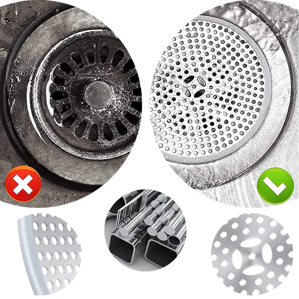 OUKENS Filtro Di Scarico Per Doccia In Acciaio Inox – Raccolta Capelli, Diametro 82 Mm, Antiodore - 3