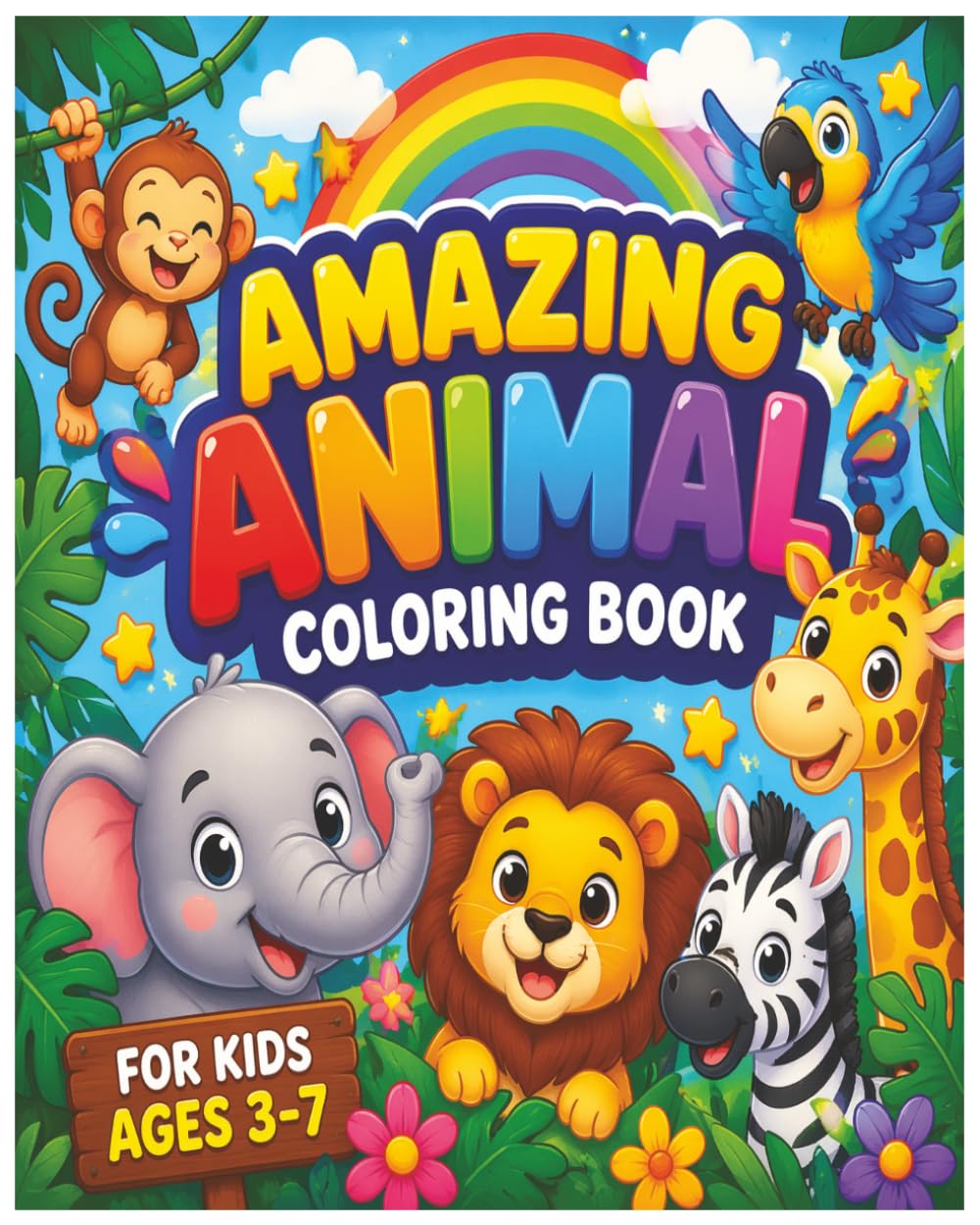 Amazing Animal Coloring Book for Kids Ages 3–7: Cute Animal Jobs Coloring Book for Kids, Cute Bears, Lions, Rabbits, and More Fun Animal Workers to Color