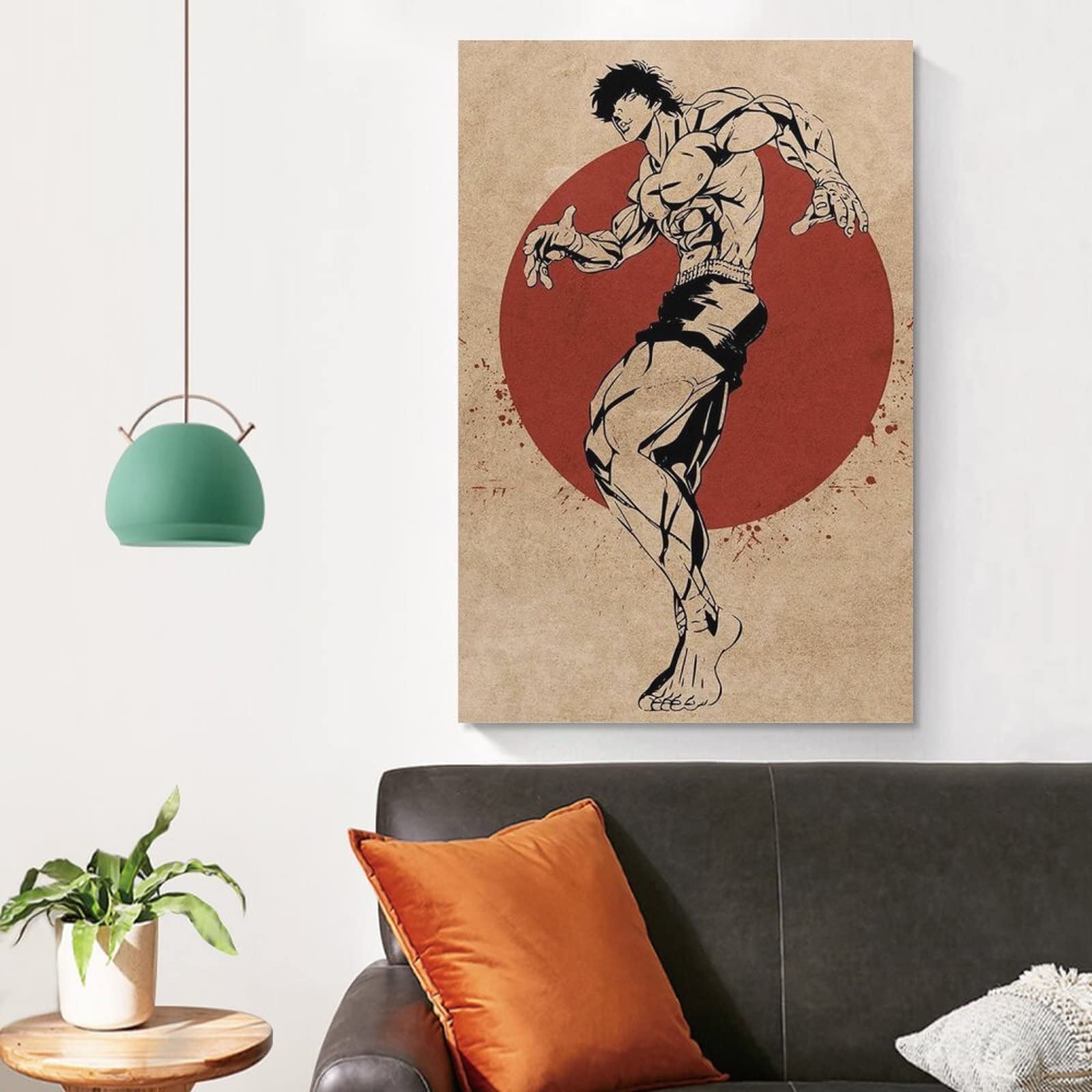 SSJS Poster di Baki Hanma, decorazione artistica da parete per casa, ufficio, ufficio, casa, palestra, pittura su tela, 20 x 30 cm