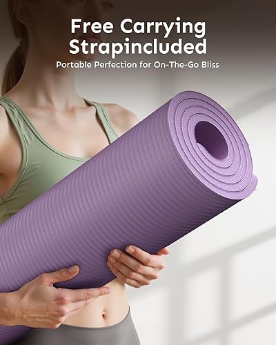 Miniatura 8 de Esterilla de yoga con correa de transporte, soporte acolchado, para entrenamientos de fitness y gimnasio