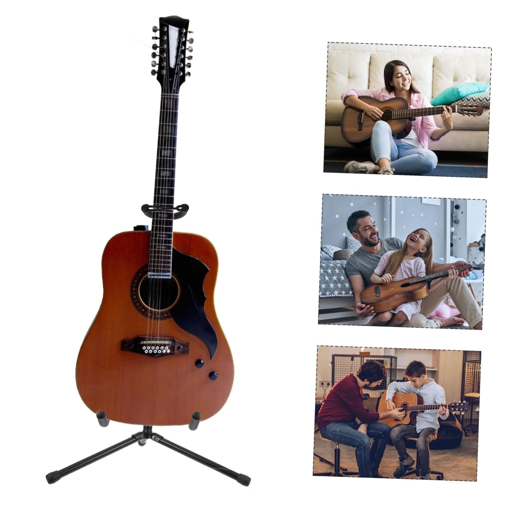 Supporto Pieghevole per Chitarra, Espositore Verticale Stabile e Leggero, in Ferro, Spugna e Abs, per Negozio di Chitarre