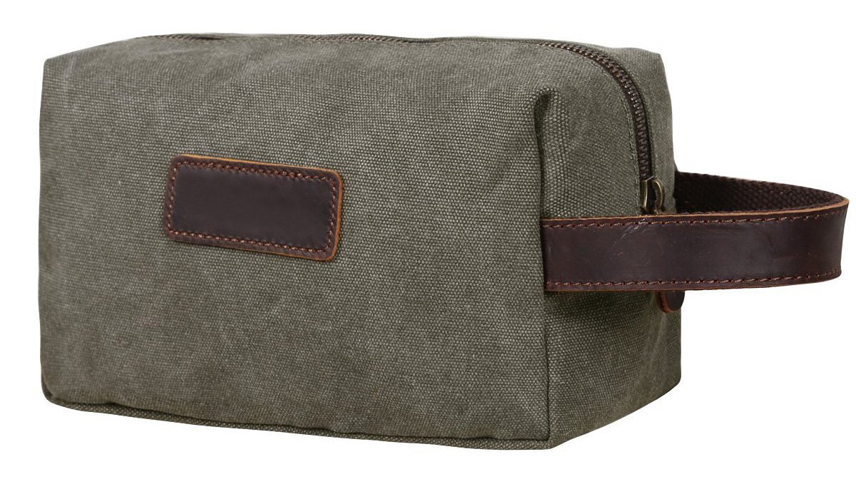 PDTXCLS Canvas Travel Toiletry Organizer Shaving Dopp Kit Cosmetic Makeup Bag#204 (army green)
