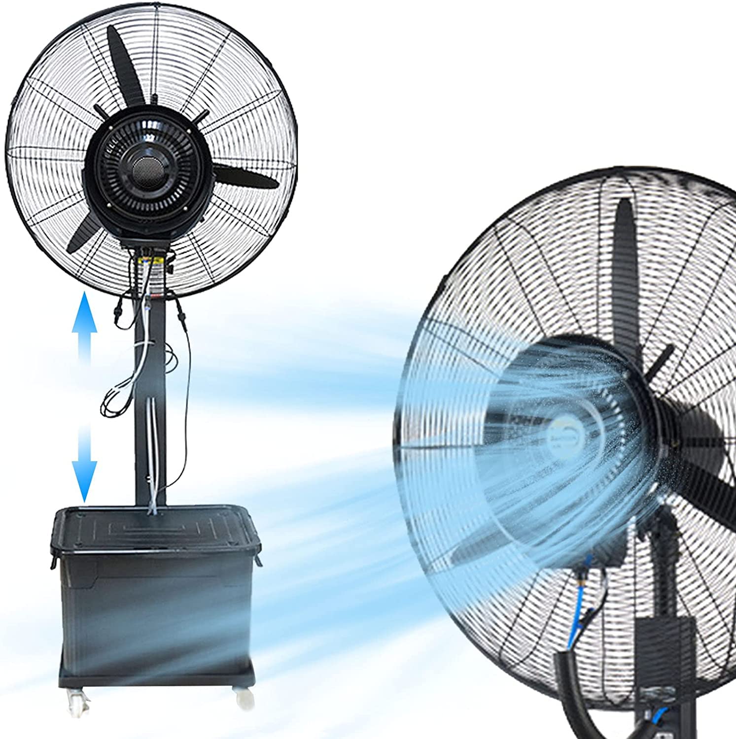 asdchZen Pedestal Fan, 90°Oscillating Standing Fan With 3 Wind Modes, Cooling Floor Fan For Patio, Garden, Backyard, 43L Large Tank,80CM