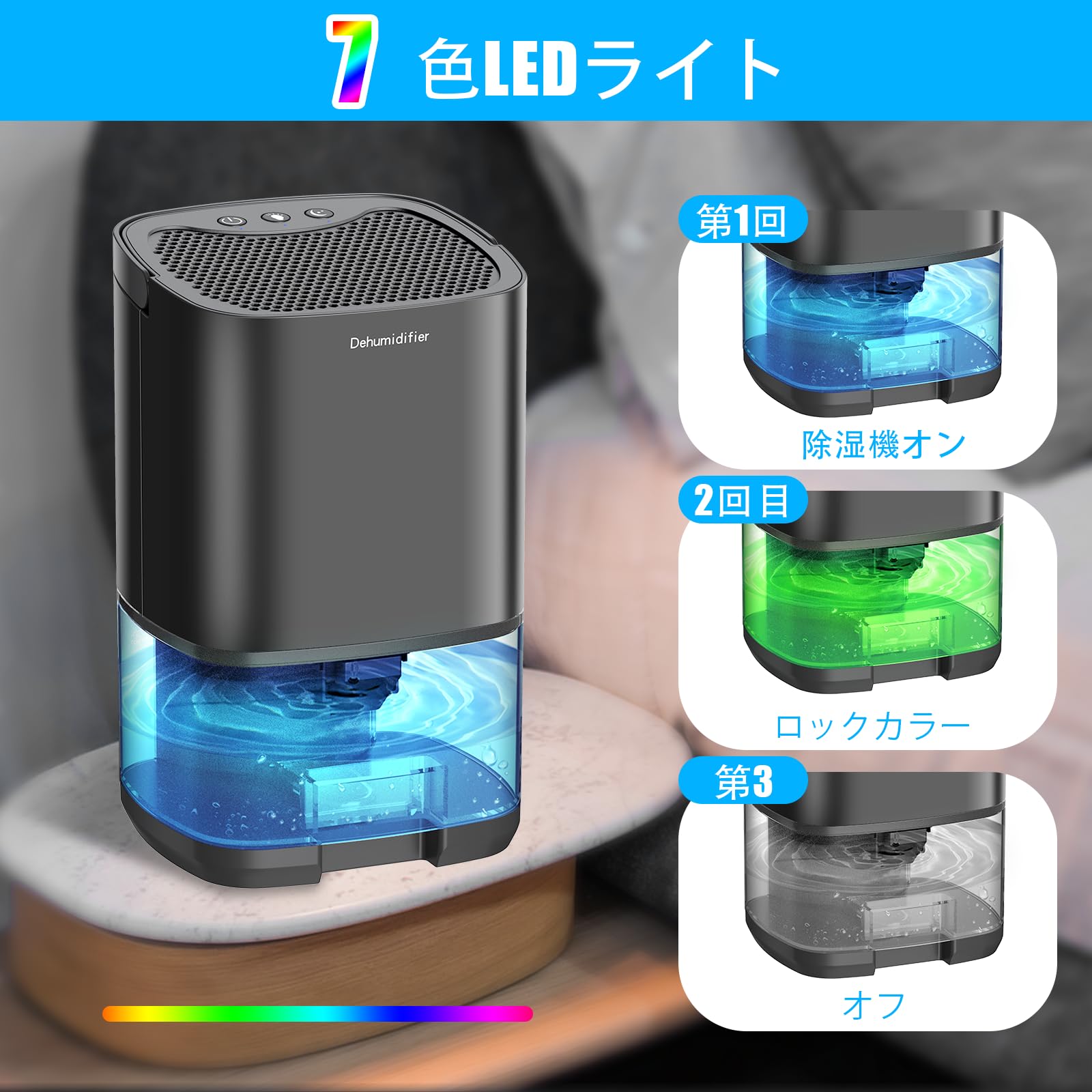 大人気除湿機 衣類乾燥小型 家庭用大容量1000ML Amazon | 【2025最新型】除湿機 小型 除湿器 空気清浄機 強力除湿 衣類