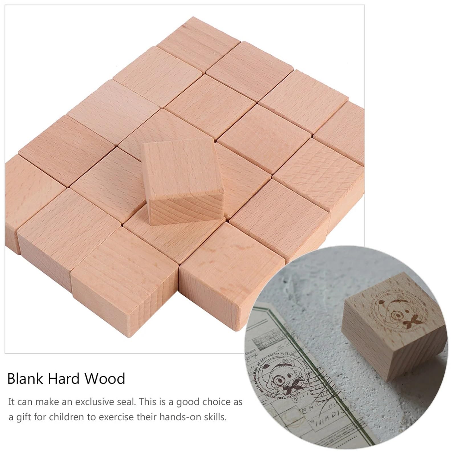 100 pezzi di timbri in legno vuoti, blocchi fai da te, kit sigilli for scrapbooking, materiale for in, strumento for diario fatto a mano, accessori for cucire