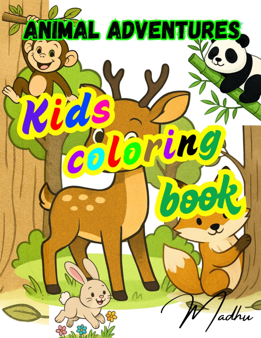 Animal Adventures: Kids Coloring Book