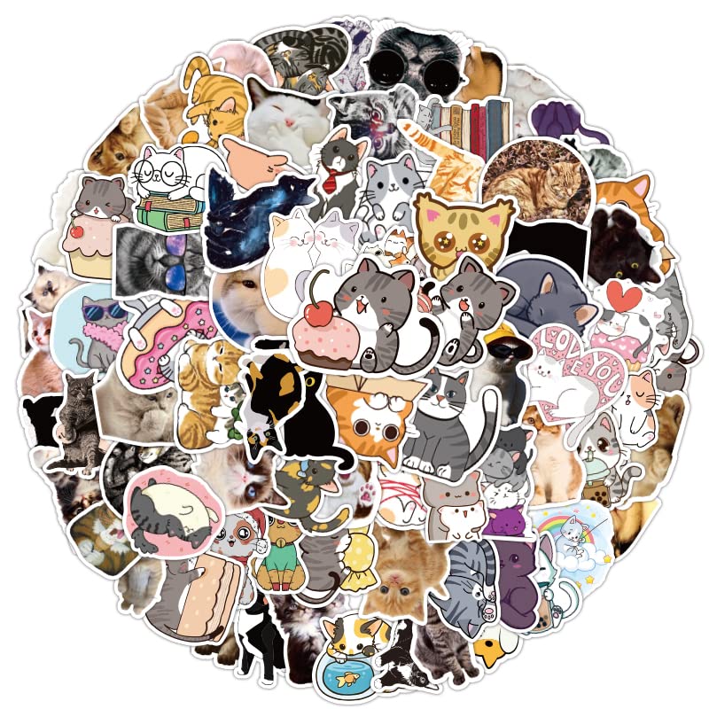 Cat Stickers Kitty Stickers Animal Stickers Cat Water Bottle Stickers for Kids Stickers Bulk