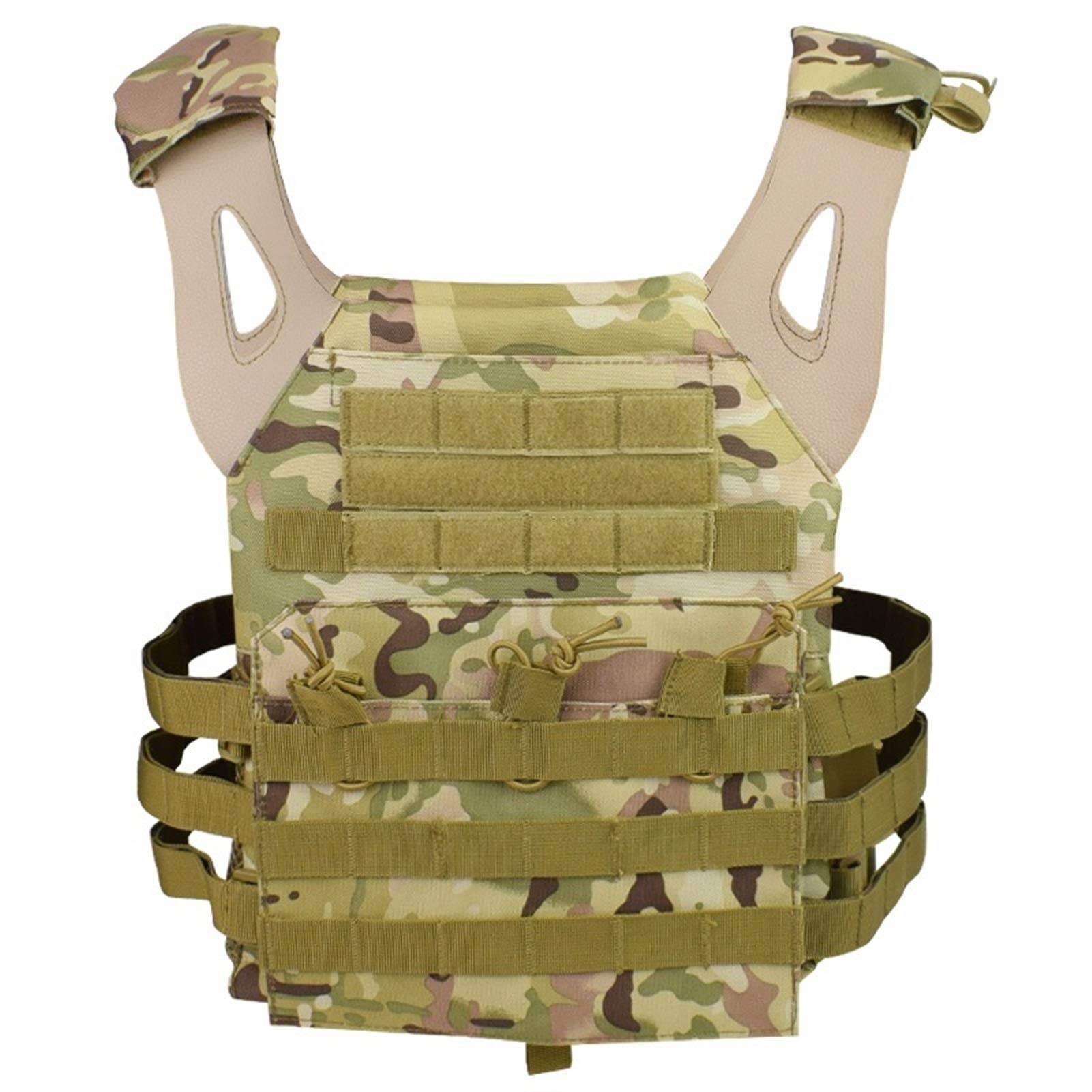 Jungle Leopard Unisex Tv001-Cp Jpc Tactical Vest Molle Plate Carrier Vest Airsoft Paintball Cs Game Hunting(Tv001-Cp)
