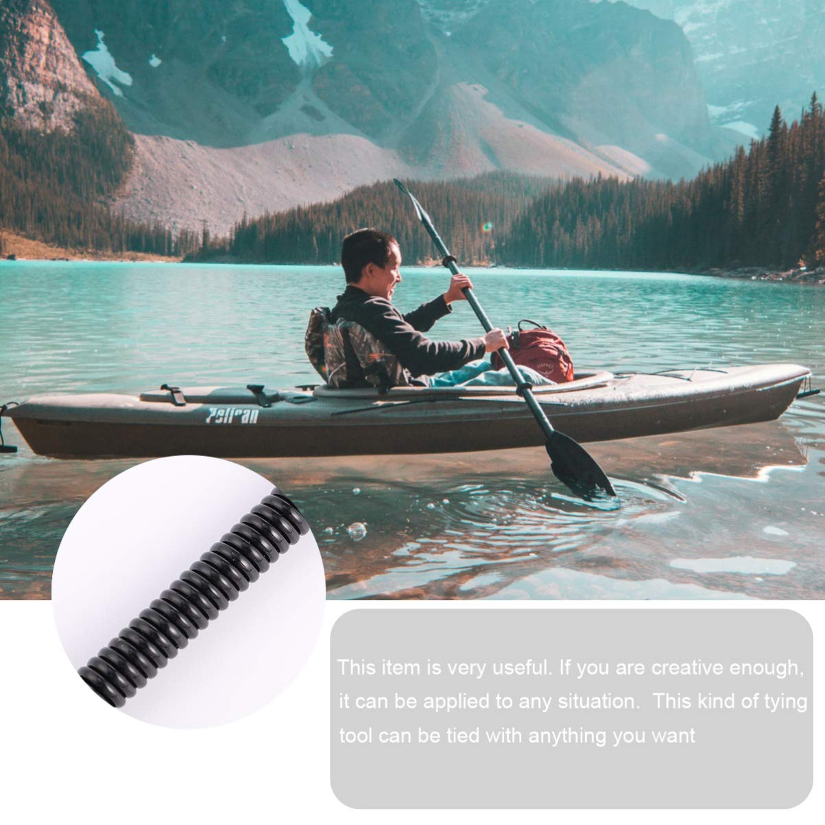 VILLCASE Fishing Coiled Ropes Set 5pcs Elastic Lanyard Retractable Tool Rope Ideal for Fishing Shopping Sauna Random Color