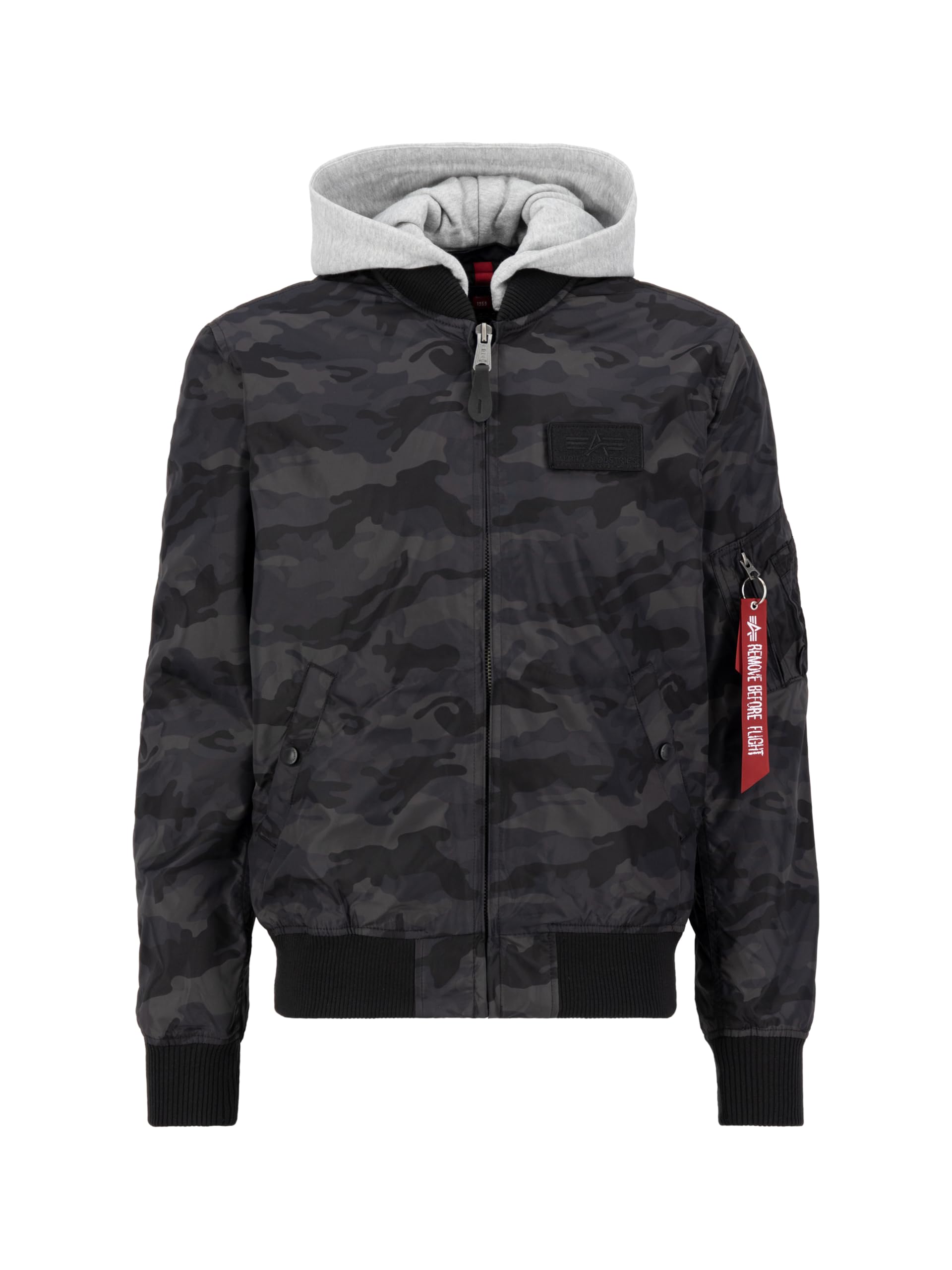 Alpha Industries MA-1 TT Hood Camo Bomberjacke für Herren Black Camo