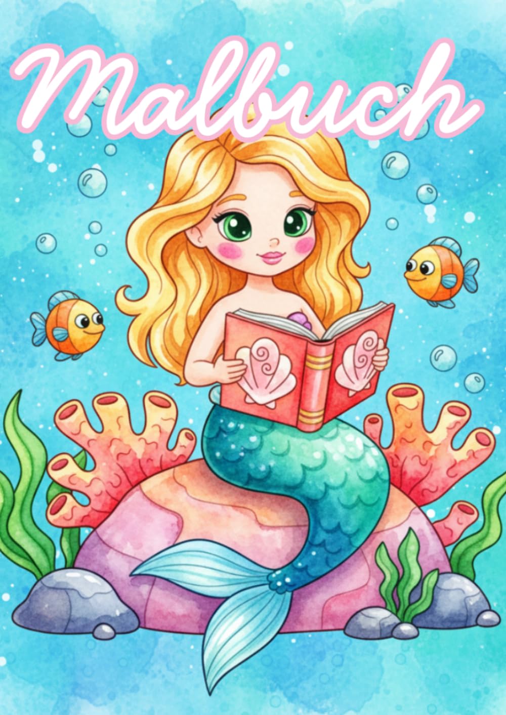 Malbuch mit Meerjungfrauen, Meerestieren, Unterwasserwelt für Kinder: Schöne Motive der Unterwasserwelt mit Meerjungfrauen und deren Freunde