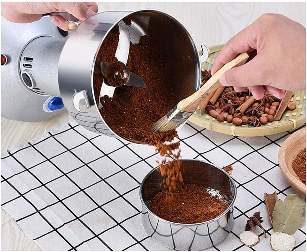 High Speed 150g Electric Grain Mill Grinder Powder Machine Spice Herb 1400W 70-300 Mesh 30000RPM Stainless Steel Commercial, Family Grade Gift for Mom, Wife