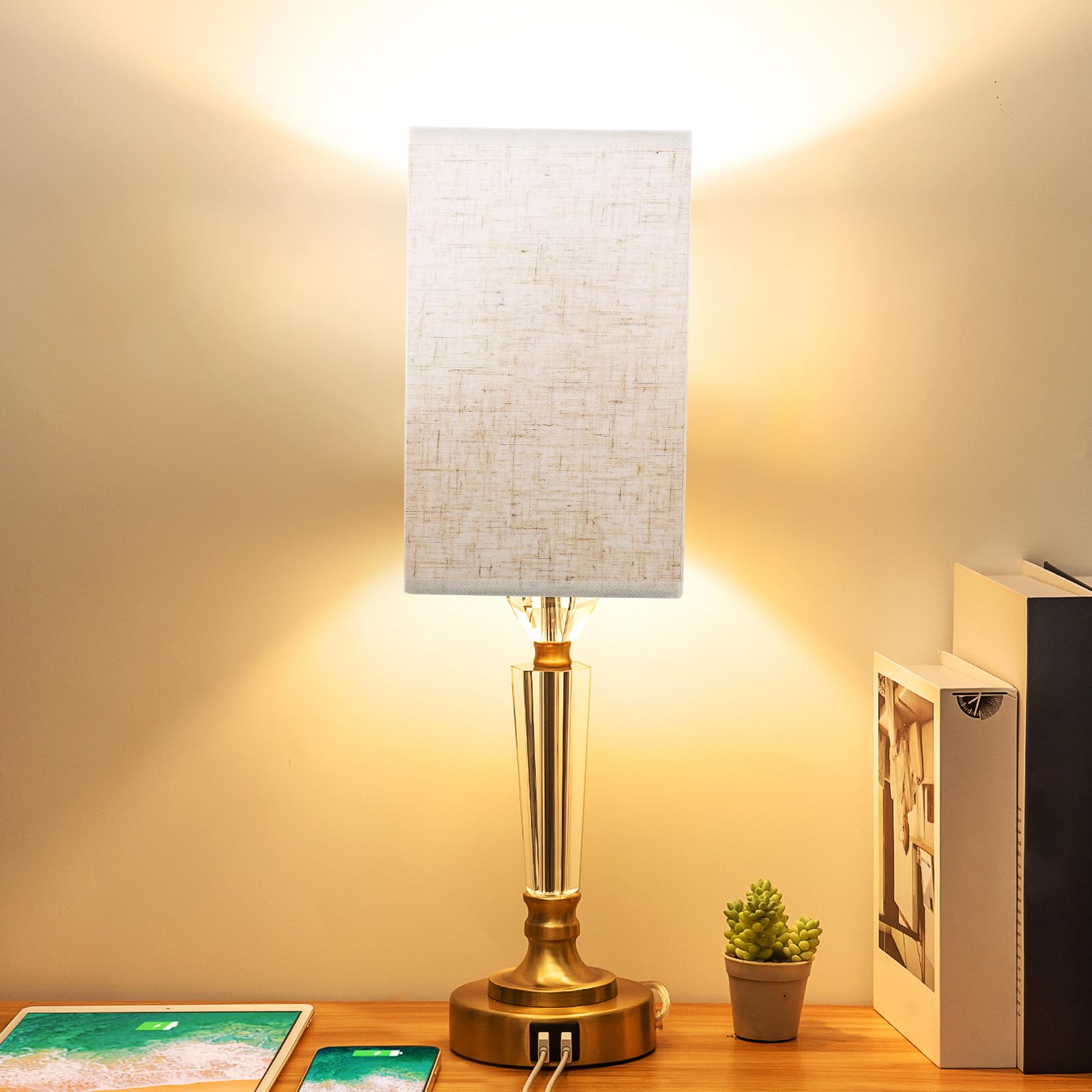 Pantalla de Lámpara E27 de Tela de Lino Beige para Lámpara de Pie y Pared, Diseño Decorativo Ambiente Cálido para Salón y Cocina
