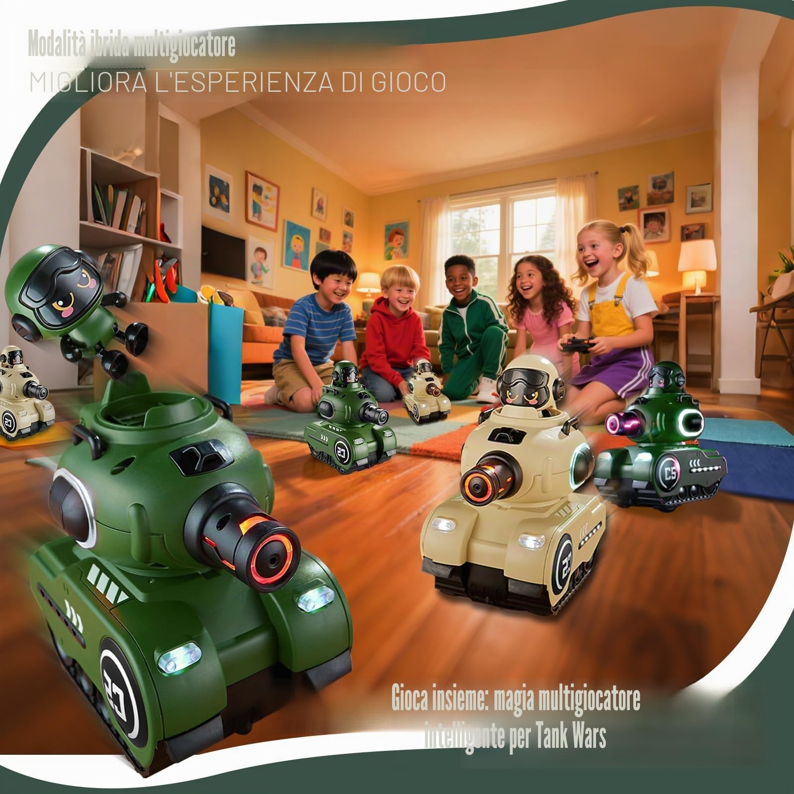 2 Pezzi Telecomandati Combattimento Auto,2,4 GHZ RC Battaglia Veicolo-Cisterna,360° Rotazione Telecomando Deriva Giocattolo con LED Luce e Musica (Versione base)