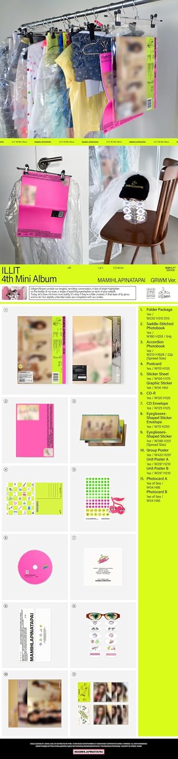 (Full Set : 3Standard+5PAW PAW+Weverse Albums+Gua Sha) ILLIT MAMIHLAPINATAPAI 4th Mini Album with Tracking
