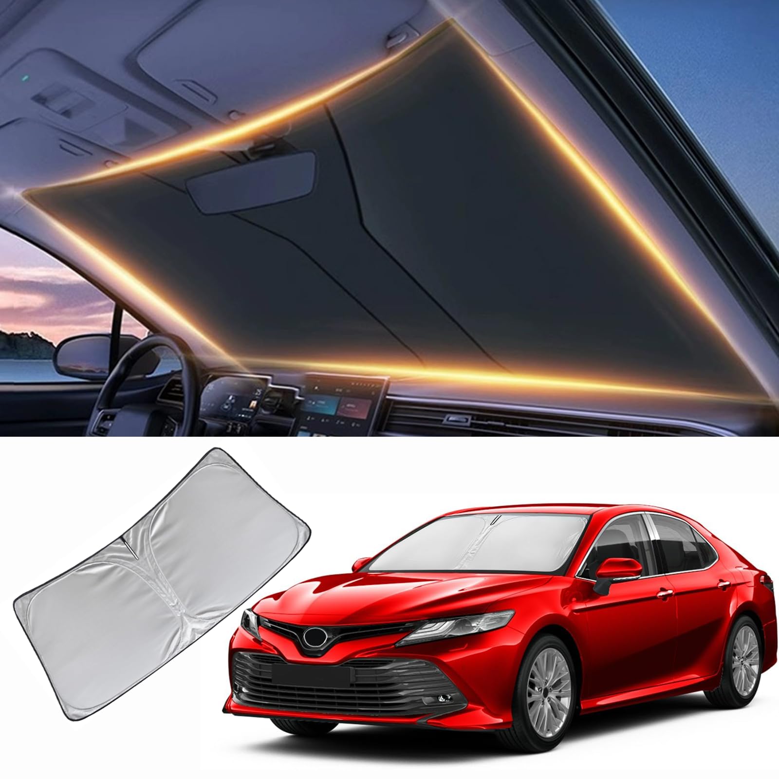 Windshield Sun Shade for Toyota Camry Front Window Shades Cover for 2012-2025 2026 Camry Windshield Sun Visor Protector Car Accessories